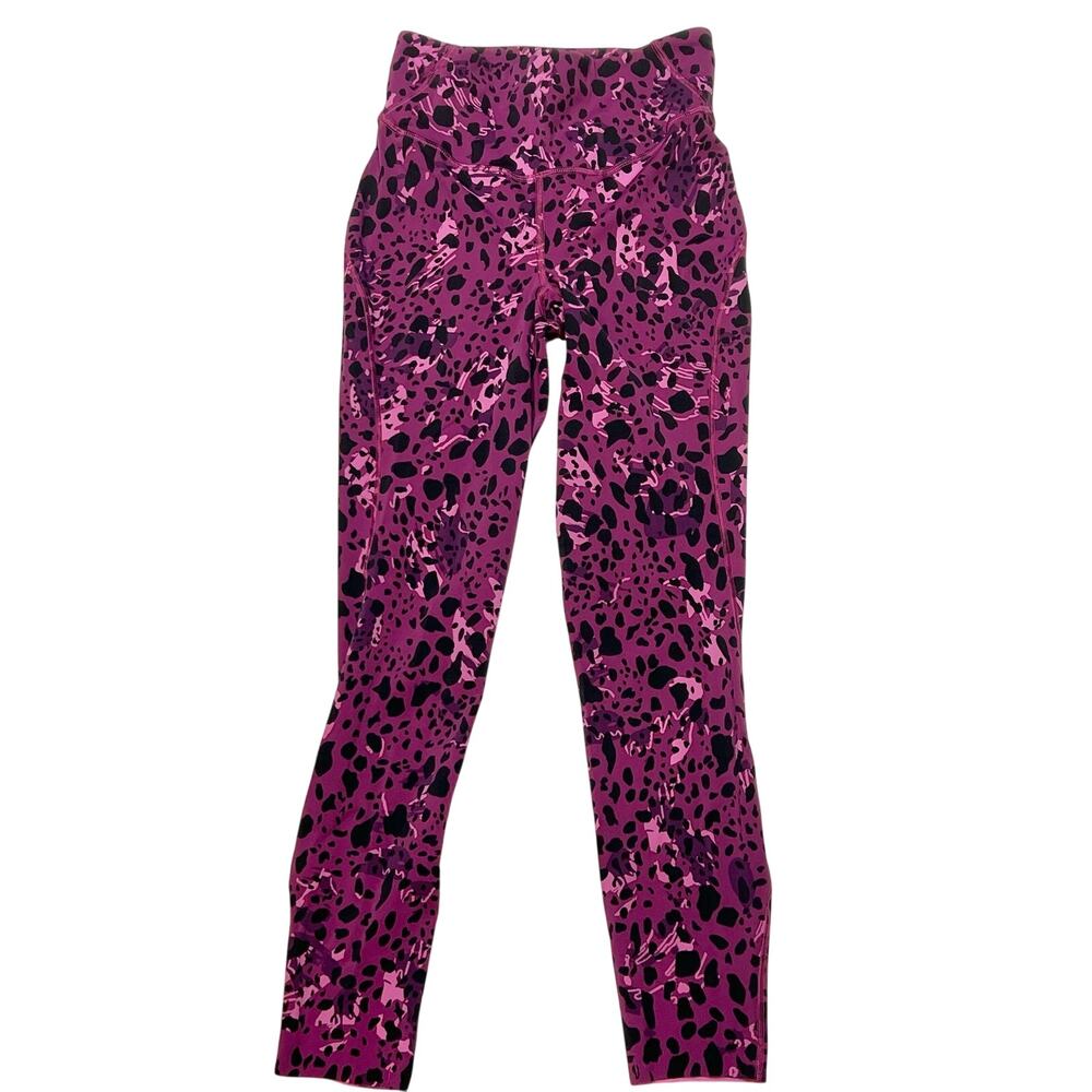 Lululemon Align Pant Leggings With Pockets Women 4 Pink Leopard Print 25 Inseam